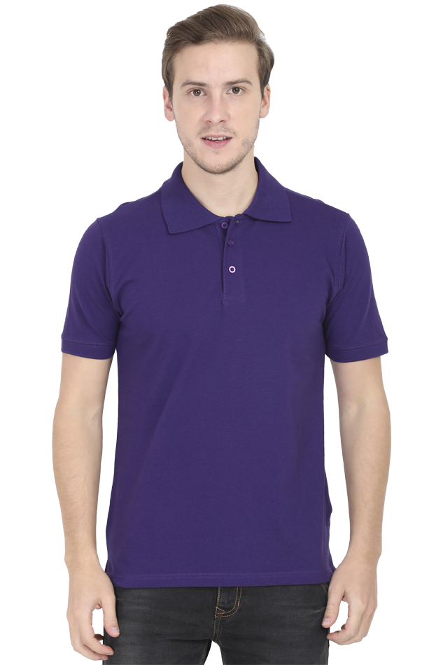 Men's Purple Polo Solid 100% Cotton T-Shirt