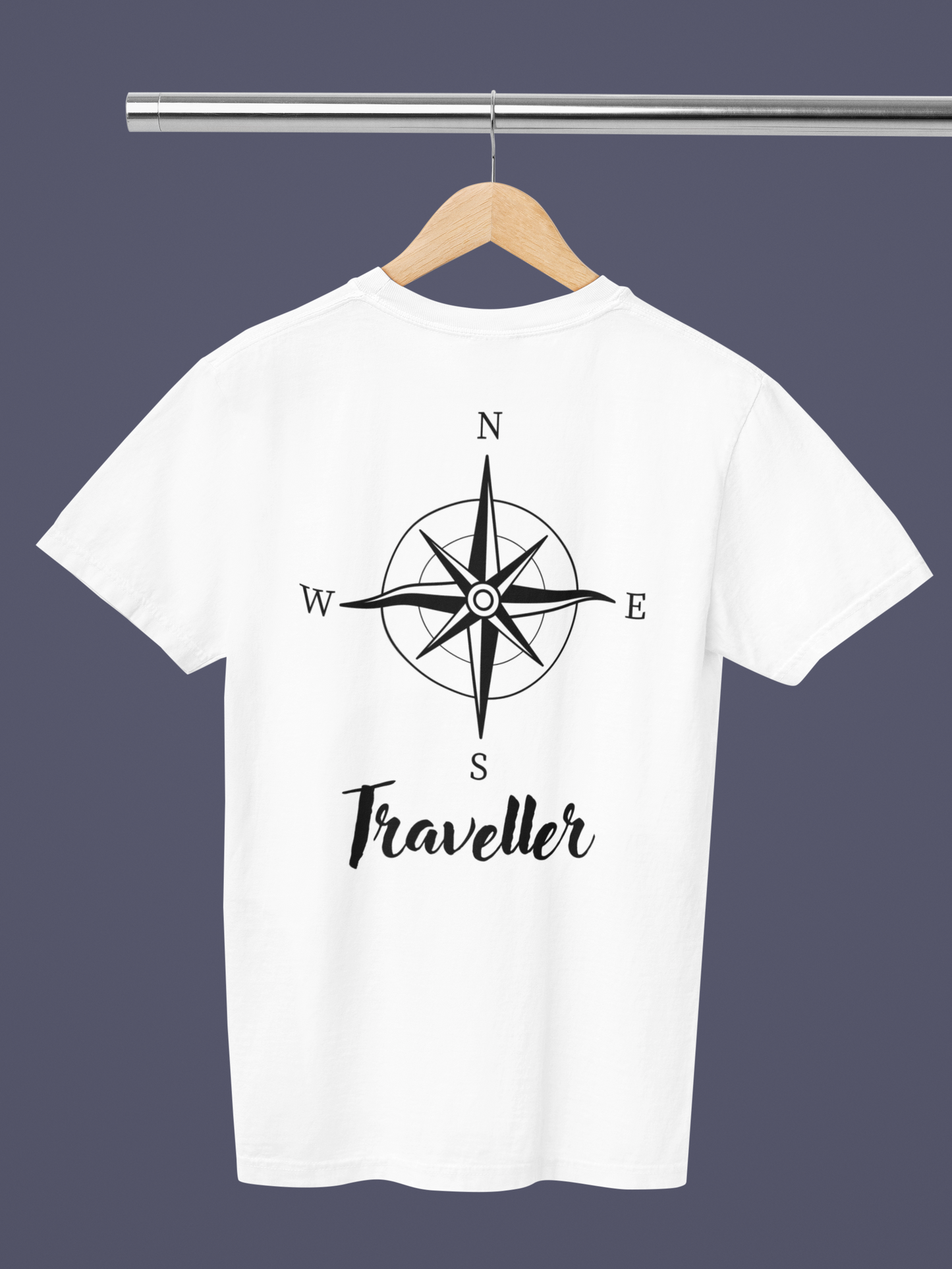Men’s Traveller White Round Neck T-Shirt