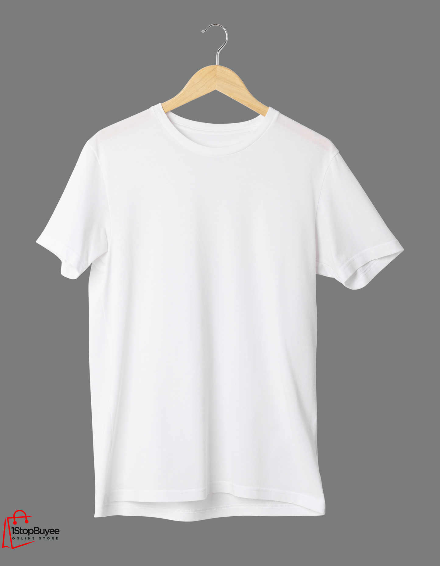 Men's Solid White Cotton T-Shirt