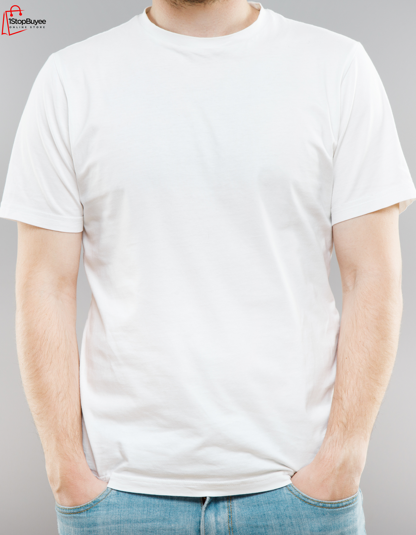 Men's Solid White Cotton T-Shirt