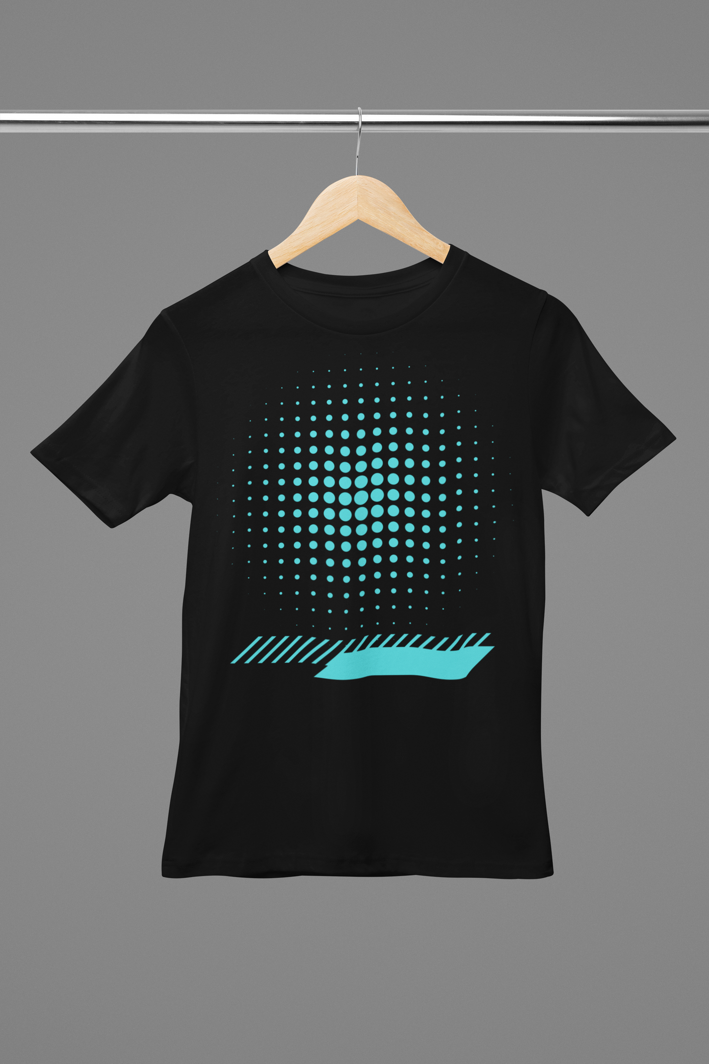 Men's Black Round Neck Cotton T-Shirt