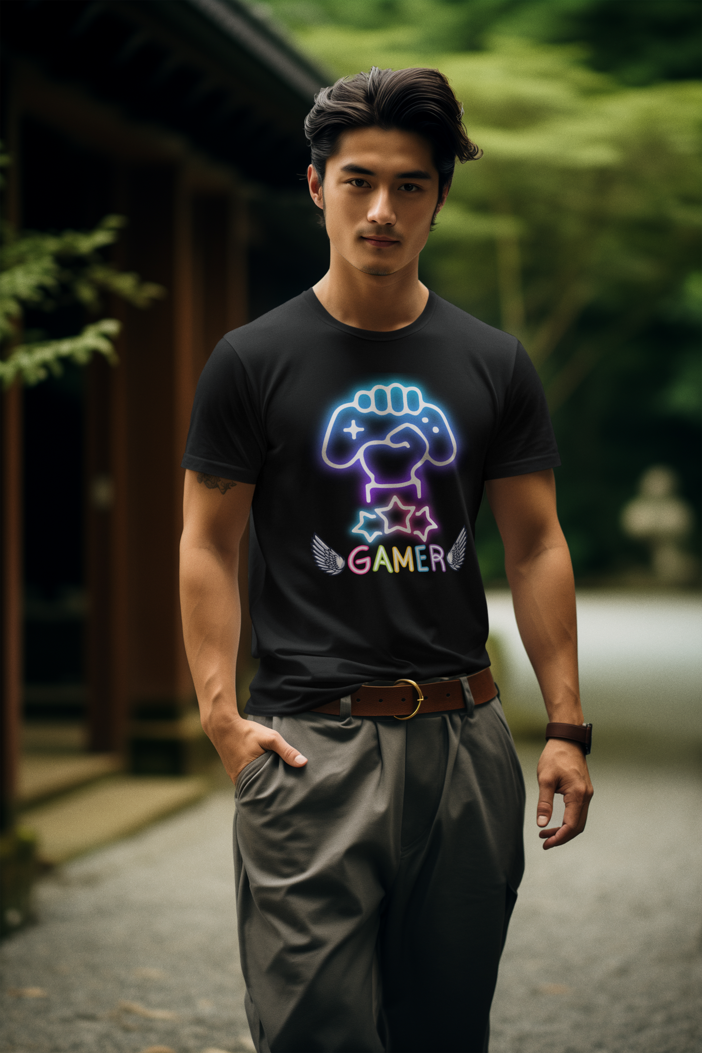 Gamer Round Neck Printed T-Shirt