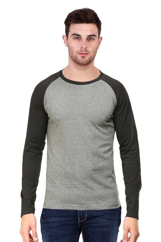 Men's Black Raglan Full Sleeve T-Shirt