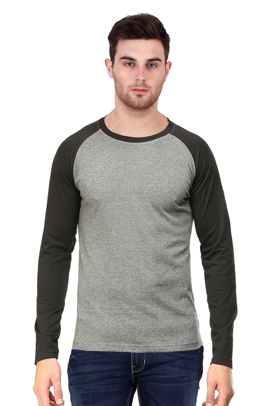 Men's Black Raglan Full Sleeve T-Shirt