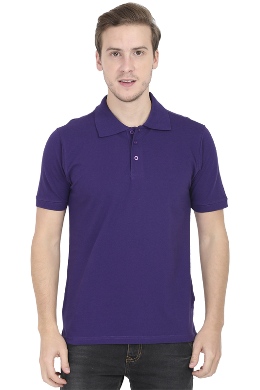 Men's Purple Polo Solid 100% Cotton T-Shirt