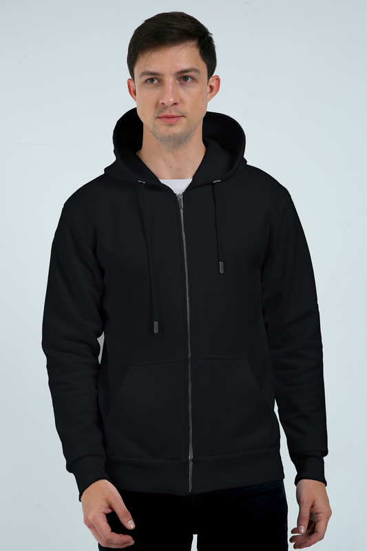 Men's Black Premium Heavyweight Zip Hoodie Sweatshirt