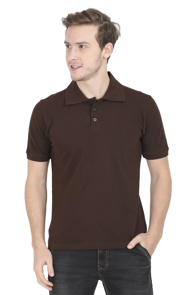 Men's Coffee Brown Solid 100% Cotton T-Shirt