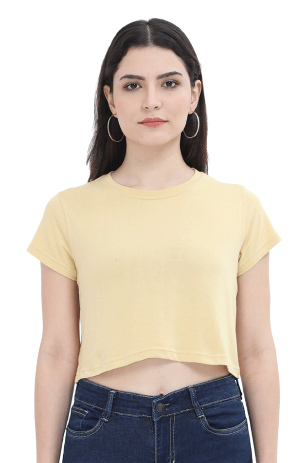 Women's Beige Crop Top