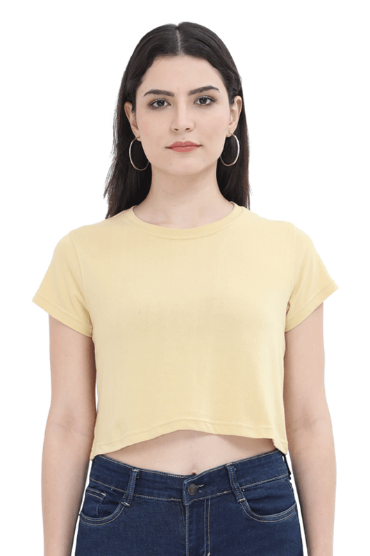 Women's Beige Crop Top