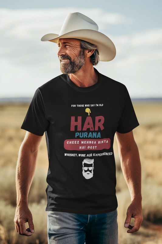 "Whiskey, Wine, and an Experienced Man Printed T-Shirt