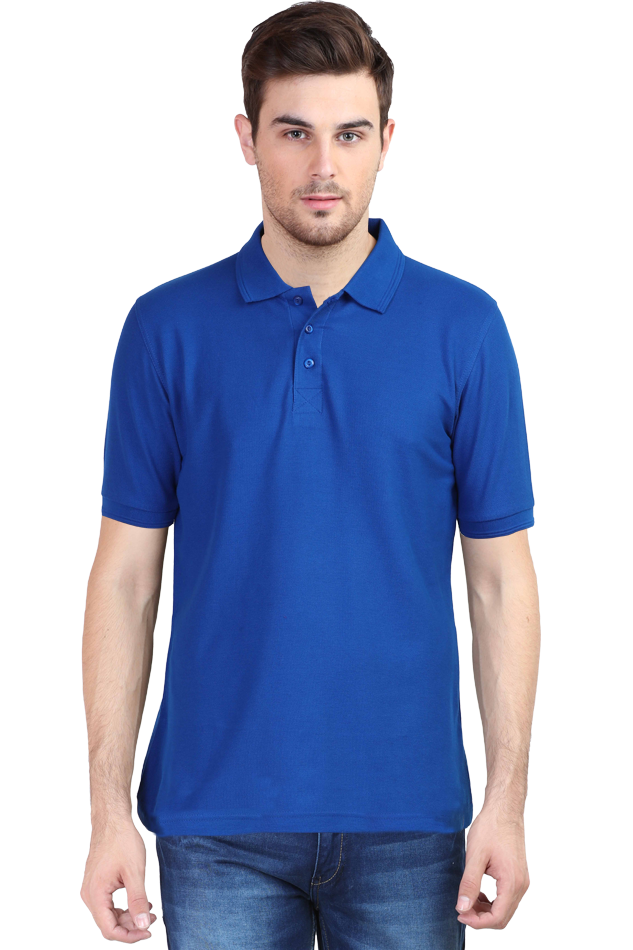 Men's Royal Blue Polo Solid 100% Cotton T-Shirt