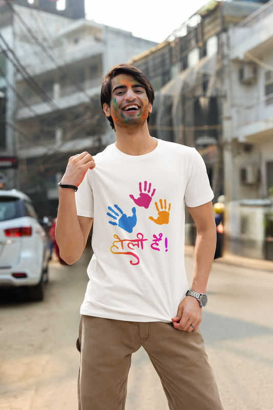 Men's "Holi Hai" Round Neck T-Shirt