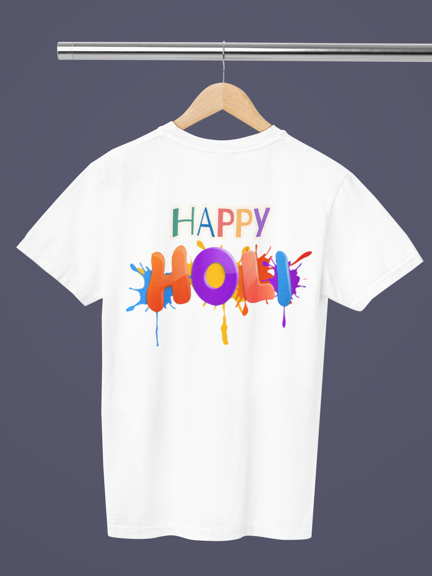 Men's Round Neck Holi T-Shirt