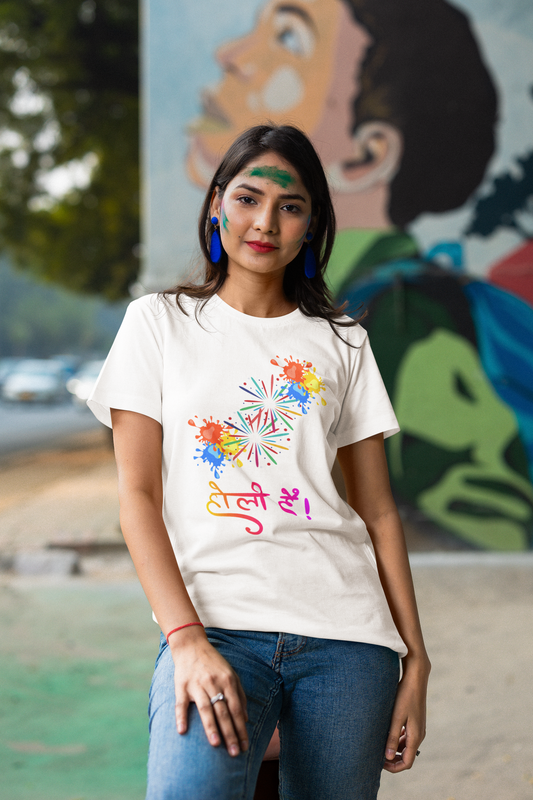 Women's "Holi Hai" Round Neck T-Shirt