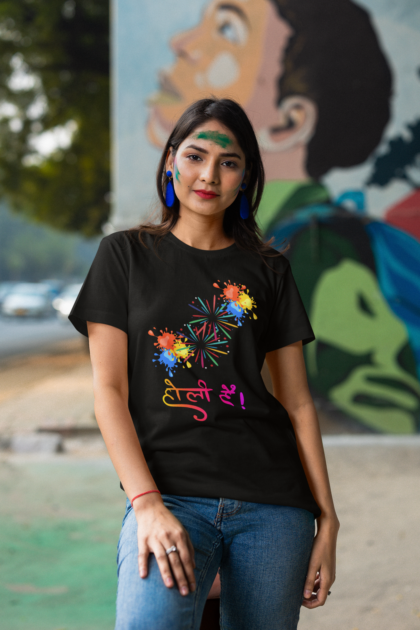 Women's "Holi Hai" Round Neck T-Shirt